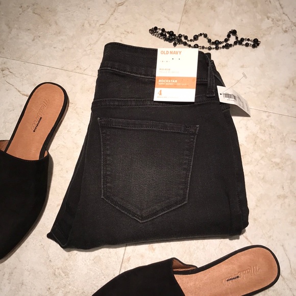 Old Navy Denim - OLD NAVY Black Rockstar Skinny Jeans Size 4 NWT